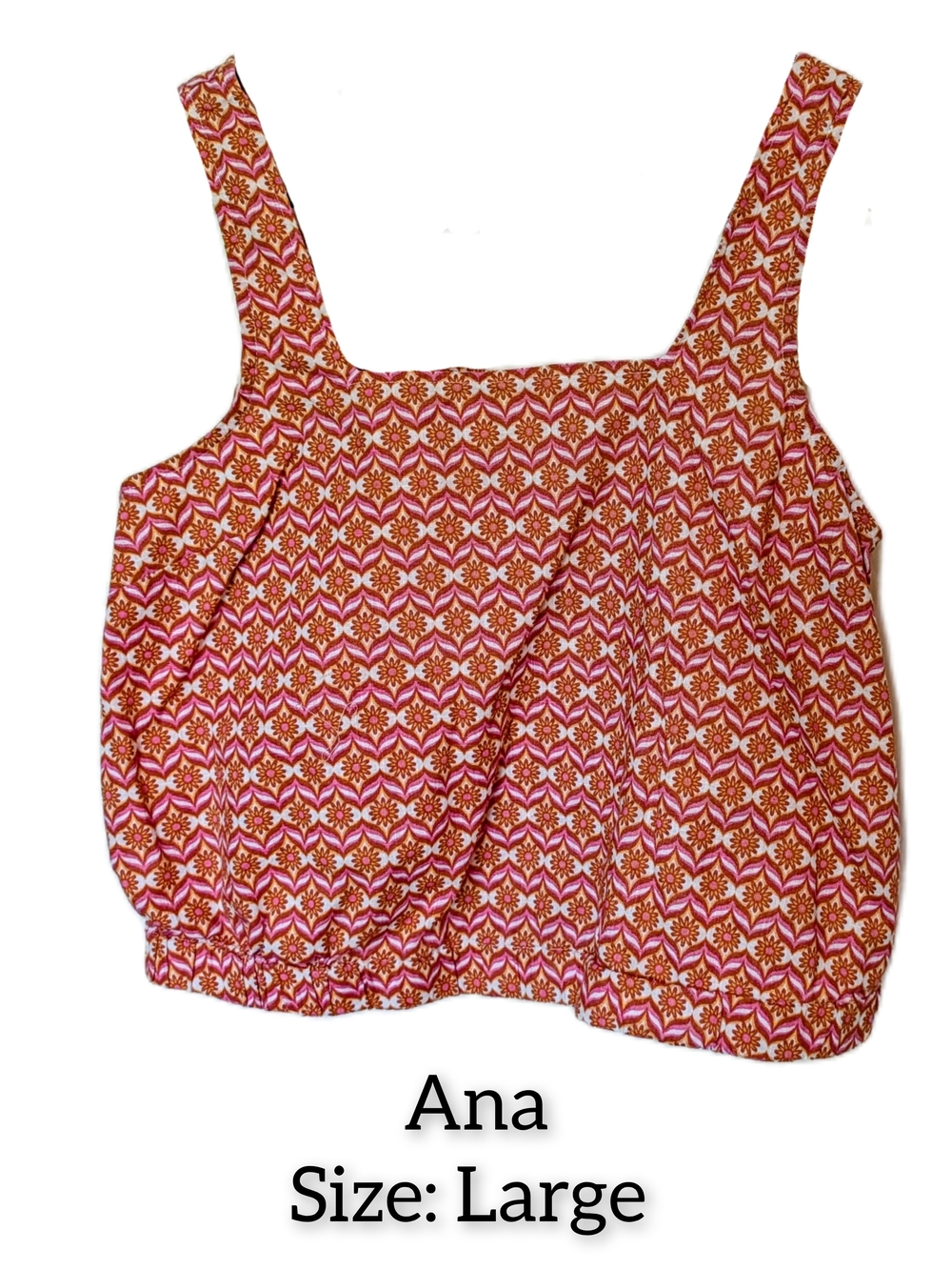 a.n.a Pink & Orange Patterned Square-Neck Tank Top